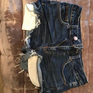 dark wash denim shorts